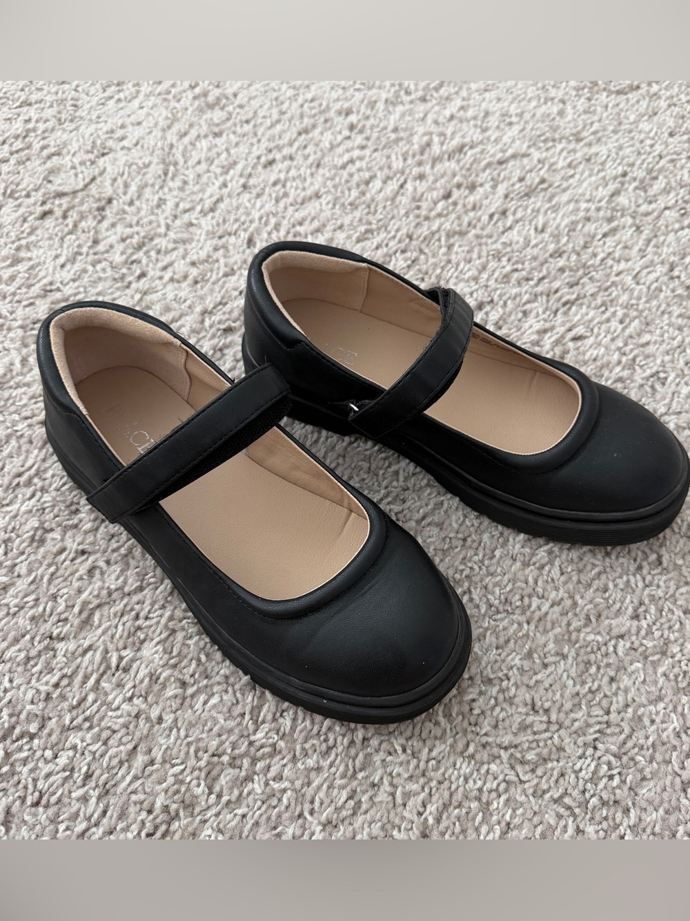 Place Black Mary Jane School Shoes with Velcro Strap